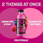 Protein2o Hydration Drink - 2-in-1 Liquid Clear Whey Protein Isolate and Electrolyte Drink - 20g Protein, Vitamins B5, B6 - Post-Workout Recovery - 16.9 Fl Oz - 12 Count Mixed Berry