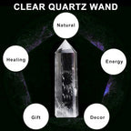 Crystal Towers Natural Healing Crystal Point Obelisk Hexagonal Wands Reiki Energy Balancing Chakra Meditation Therapy Gift for Women Men, Clear Quartz, 2" to 2.5"