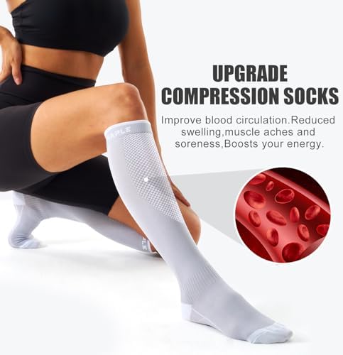 4 Pairs Compression Socks for Women and Men-Circulation Best Support Socks for Running,Athletic,Cycling