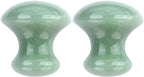 Uonlytech Ice Roller 2Pcs Facial Tools, Green Jade Quartz Massage Rollers Stones Scraping Massage Tool for Women Home Spa