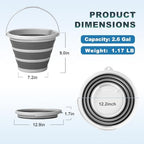 Gronivex Collapsible Bucket 2.6 Gallon, Portable & Space-Saving for Car Wash, Camping, RV, Multi-Purpose Cleaning Bucket, BPA Free