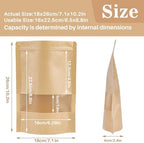 MAQIHAN 24 Stand Up Pouches Bags - 7"×10" Resealable Ziplock Kraft Paper Bags with Window Food Packaging Homemade Bagel Bread Cookie Candy Tea Herb Spice Coffee Jerky Dog Treat Small Business
