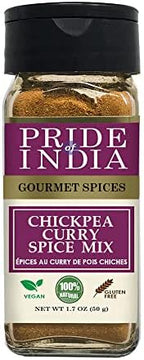 Pride of India - PACK of 6 - Chickpea Curry Masala Seasoning Spice – Authentic Indian Taste – Spice Blend for Curry Dishes – Gourmet & Flavorful Mix – 1.7 oz. Small Dual Sifter Bottle
