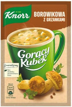 Knorr Goracy Kubek Borowikowa Hot Cup Porcini Mushroom Soup w Croutons 15g Bag (5-Pack)