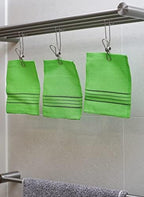 Quality Korean Bath Exfoliating Washcloth Body Scrub Towels. Made in Korea (Green, 3 Pcs)
