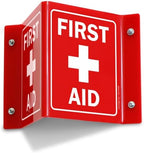 SmartSign - S2-0298-RD-AV-06 “First Aid” Projecting Sign | 5" x 6" Acrylic, 1 Count (Pack of 1)