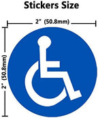 Disabled Wheelchair Symbol Labels | Handicap Signs Stickers 2 inch Round Convenient Decals for Handicapped Parking 60 pcs