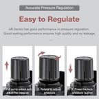 SNS Low Pressure Air Regulator Air Compressor Pressure Regulator With Bracket and Gauge Female Thread 1/4 NPT Adjustable AR2000-N02 (0-40 PSI)