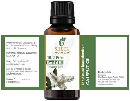 Cajuput Oil -(Kayu Putih | White Wood)- Essential Oil 100% Pure Natural Undiluted Uncut Therapeutic Grade Oil 8.45 Fl.Oz.