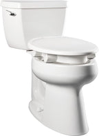 Bemis Assurance 3" Raised Toilet Seat for Seniors, Made in USA, Secure Hinges, Clean Shield Guard, Elongated, White