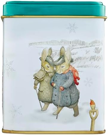 New English Teas Peter Rabbit & Friends Christmas Tree Tea Tin with 40 English Breakfast Teabags