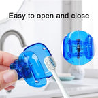 4 Pack Toothbrush Head Covers Protector Cap Brush Pod Case Protective Portable Plastic Clip Travel(blue red green grey)