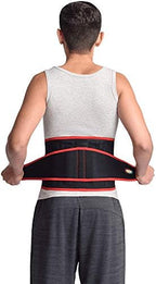 MAXAR Airprene Sports Back Brace W/ Powerful 18 Magnets, Warm & Breathable, Six Spring Metal Stays, Prevent Back Injuries, Support Belt for Lumbosacral, Heavy Lifting & Lower Back Pain, BMS-512 M, Black