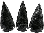 Amazing Gemstone 3 Pieces Black Obsidian Arrowhead, Crystal and Healing Stone Flint Rock Arrow Head - 2 to 3 Arrowheads for DIY Project Craft Point Jewelry Making