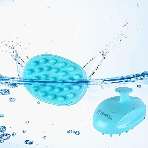 Scalp Massager Shampoo Brush, Hair Scalp Scrubber Shower Hair Brush Head Massager for Stress Relax Hair Growth, Dandruff Brush Scalp Exfoliator for Women Men Kids Pets, Blue