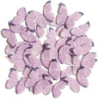 48Pcs Edible Wafer Paper Purple Butterflies Lavender Cupcake Topper Cake topper Cake Decorations