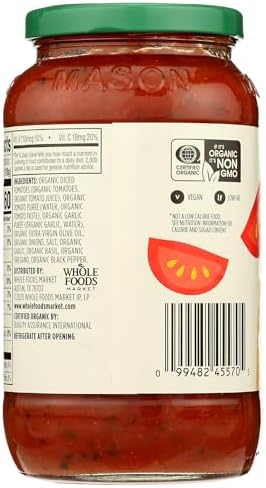 365 by Whole Foods Market, Organic Marinara Pasta Sauce, 25 Ounce