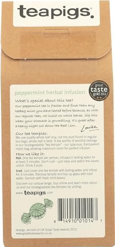 Teapigs Peppermint Leaves Tea Bags Made with Whole Leaves , 15 Count (Pack of 1)