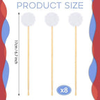 Treela 8 Pcs Bamboo Ear Picker Ear Cleaning Spoon Cute Doll Goose Feather Wood Pick Chinese Scraper Wax Removers Cleaning Tool for Adult(170mm,Classic Style)