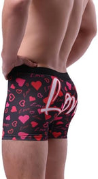 Evankin Men Valentines Boxer Briefs, Sexy Funny Novelty Heart Underwear, Comfort Breathable Soft Underpants Shorts