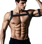Men's Harness Belt Costume Elastic Nylon Body Chest Harness Belt for Men, Shoulder Sexy Punk Body Harness, Adjustable Buckle Clothes Outfits, Nightclub Cosplay Clubwear