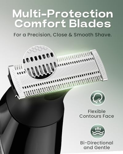 Body Hair Trimmer for Men， All-in-One Grooming Kit with Innovative Perforated Dual-Sided Blade, Detachable Magnetic Head, Suitable for face and Body, IPX7 Waterproof, LED Display