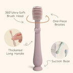 Moonkie Baby Tongue Cleaner, Toddler Toothbrush, Baby Oral Cleaner Newborn Kit for 3 Months+, 2 Pcs (Blush/Pale Mauve)