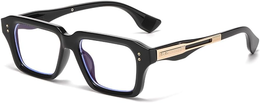Junsika Classic Square Thick Glasses for Men Women Fashion Clear Lens Glasses