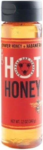 Savannah Bee Company Hot Honey Gluten Free and 100% Pure Honey Infused with Sweet Wildflower- Heat from Wildflower and Habanero Peppers 12 oz Squeeze Bottle