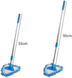 Triangle Cleaning Mop, 55-90cm Adjustable Long Handle Chenille Duster, 180° Rotatable Wall & Floor Scrubber, Wet and Dry Use for Bathroom, Window, Ceiling, Corner Cleaning