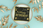 40 Pcs Happy Retirement Napkins Golden Black Disposable Paper Napkins for Dinner Picnic Cocktail Birthday Party Supplies Good Luck We Will Miss You Decors 6.5in
