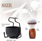 Shaving Brush Set for Men, 3pcs Shaving Set Includes Shaving Brush Shaving Bowl and Brush Stand