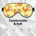 Cute Cartoon Corgi Dog Sleeping Eye Mask Eye Mask for Sleeping Soft Comfort Eye Shade Blackout Eye Cover for Deep Rest Travel Nap Meditation