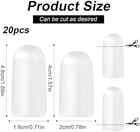 20Pcs Silicone Finger Protectors, Gel Finger Cots, Small Fingertip Cover Caps to Heal Cracked, Fingers Sleeves Thumb Protection for Trigger Fingers Hand Eczema Cracking (Clear)