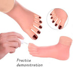 AORAEM Practice Fake Foot Flexible Movable Soft Silicone Fake Foot Tool for Nails Training Display Pink