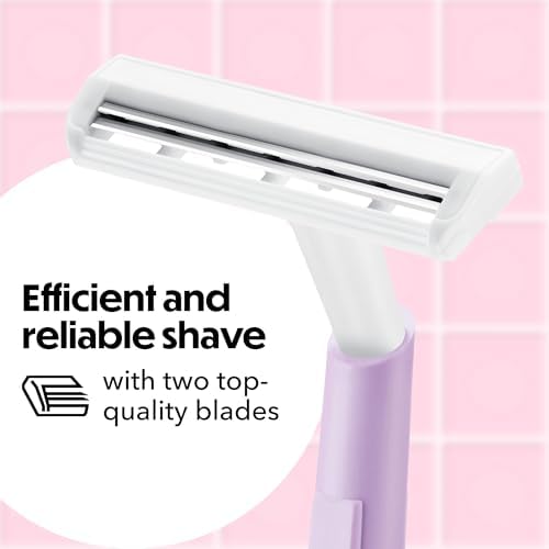 BIC Silky Touch Women's Disposable Razors; With 2 Blades; Pretty Pastel Razor Handles; 10 Count Value Pack of Shaving Razors
