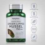 Piping Rock Green Lipped Mussel | 120 Capsules | Supplement for Humans | Freeze Dried from New Zealand | Non-GMO, Gluten Free