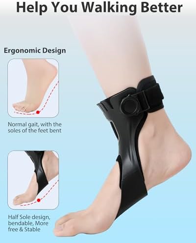 Professional AFO Drop Foot Brace Orthosis for Hemiplegia & Stroke Varus Foot Drop, Improve Walking Gait & Relieve Pain, Lightweight Foot Drop Brace for Men & Women, Left/XL