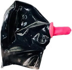 LEIMI Latex Gummi Hood Mask Catsuits Pin eyes with Sheath Full Cover mask
