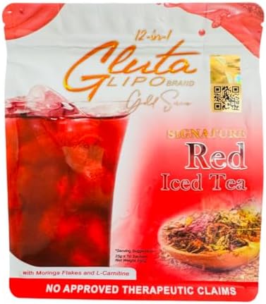 12-in-1 Glutalipo Gold Series Red Iced Tea, 10 Sachets