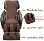 Full Body Massage Chair Cover-Shiatsu Slipcover Recliner Chair Cover,Universal Washable Stretch Fabric Armchair Slipcovers,Dust Protection Sofa Covers,Brown,Foot