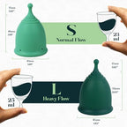 SHORDY Reusable Menstrual Cups (Small & Large) Set of 2 with Box, 100% Soft Silicone, Copa Menstruelle, Period Cup, Heavy & Light Flow, Feminine Hygiene, Tampons, Pads & Disc Alternative for Women