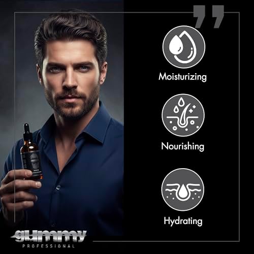Gummy Professional Beard Oil for Men – Lightweight Conditioning Oil Formula to Moisturize and Soften Facial Hair, Beard and Mustache – Non Greasy Grooming Care for Daily Use – 1.69 fl oz / 50 ml