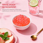 Soeos Peach Popping Boba,1.2lbs (550g) Pack of 2, Bursting Peach Flavor Pearls for Bubble Tea, Desserts, and Drinks