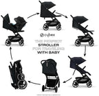 CYBEX Beezy 2 Compact and Lightweight Travel Stroller - Compatible with CYBEX Car Seats, Magic Black