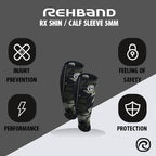 Rehband 5mm Neoprene Shin Calf Sleeve, Compression Support Men & Women for Calf and Shin, Promotes Blood Circulation, Ideal for Strength Training