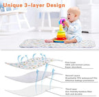 Baby Portable Changing Pad Waterproof Diaper Changing Mat Travel 3 Pack Washable Mattress Pad Reusable Under Pads Changing Pad Liners 22" x 27.5"