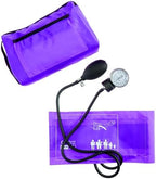 EMI #305 Purple Aneroid Sphygmomanometer Blood Pressure Monitor with Dual Head Stethoscope Set Kit