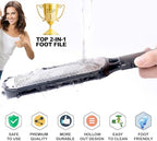 Antonki Foot File for Dead Skin, Double Sided Callus Remover for Feet, Metal Foot Scrubber for Cracked Heel, Professional Foot Scraper Rasp Pedicure Tool to Remove Hard Skin - 2 in 1 Foot File