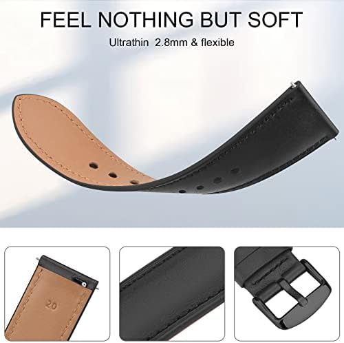 AK Leather Band for Amazfit GTR 4/ GTR 3 Pro, 22mm Quick-Release Adjustable Strap with Metal Buckle for Women Men, Soft Replacement Wristband for Amazfit GTR Smartwatches